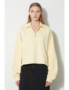 adidas Originals bluza bawełniana damska kolor żółty gładka IR6016