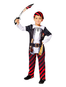 amscan 2-częściowy kostium "Sustainable Pirate Boy" w kolorze czerwono-czarnym