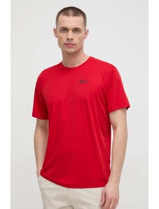 Jack Wolfskin t-shirt sportowy Tech kolor czerwony gładki 1807072