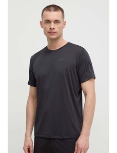 Jack Wolfskin t-shirt sportowy kolor czarny gładki 1807072