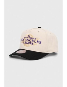 Mitchell&Ness czapka z daszkiem NBA LOS ANGELES LAKERS kolor beżowy z aplikacją