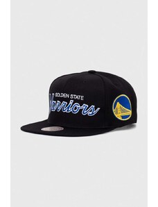 Mitchell&Ness czapka z daszkiem z domieszką wełny NBA GOLDEN STATE WARRIORS kolor czarny z aplikacją