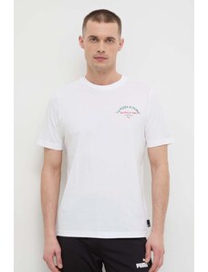 Puma t-shirt bawełniany męski kolor biały z nadrukiem 625415