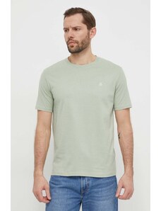 Marc O'Polo t-shirt bawełniany męski kolor zielony gładki