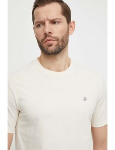 Marc O'Polo t-shirt bawełniany męski kolor beżowy gładki