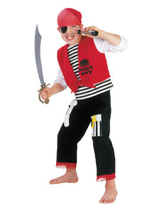 Rubie`s 3-częściowy kostium "Pirat" w kolorze czerwono-czarnym