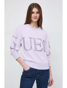 Guess bluza bawełniana damska kolor różowy z aplikacją W4GQ10 KC8I0