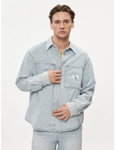 Calvin Klein Jeans Koszula jeansowa Linear J30J324894 Błękitny Regular Fit