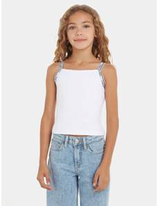 Calvin Klein Jeans Top Logo Tape IG0IG02436 Biały Slim Fit
