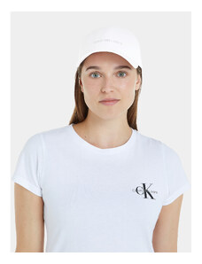 Czapka z daszkiem Calvin Klein Jeans Institutional Cap K60K608849 White/Silver Logo 0LI
