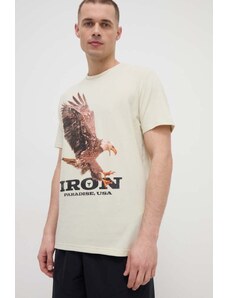 Under Armour t-shirt treningowy Project Rock kolor beżowy z nadrukiem 1383224