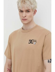 DC t-shirt bawełniany męski kolor beżowy z nadrukiem ADYZT05392