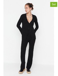 trendyol 2-częściowy zestaw w kolorze czarnym - kardigan, spodnie