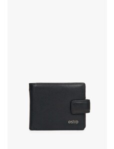 Czarny skórzany portfel męski zapinany na zatrzask Estro ER00114467