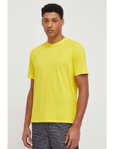 Guess t-shirt bawełniany kolor żółty z aplikacją F3GI00 K8HM0