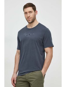 Pepe Jeans t-shirt bawełniany męski kolor szary z aplikacją