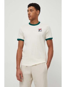 Fila t-shirt bawełniany Laz męski kolor beżowy wzorzysty FAM0641