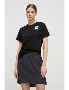 The North Face t-shirt bawełniany W S/S Relaxed Fine Tee damski kolor czarny NF0A87NEJK31