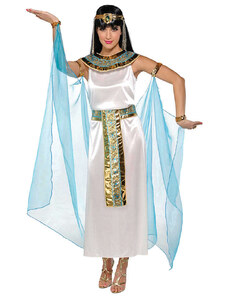 amscan 4-częściowy kostium "Cleopatra" w kolorze biało-błękitno-złotym