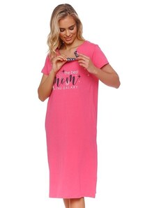 DN Nightwear Koszulka nocna dla kobiet karmiących piersią Peony różowa