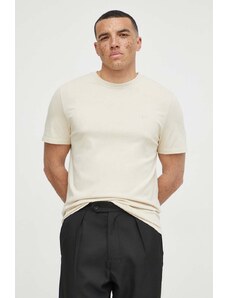IRO t-shirt bawełniany męski kolor beżowy gładki