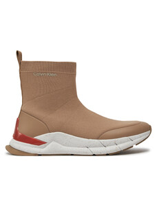 Sneakersy Calvin Klein Sockboot Runner HM0HM01241 Silver Mink A04