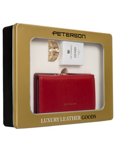 Zestaw prezentowy: skórzany portfel damski i woda perfumowana Lizard - Peterson