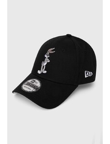 New Era czapka z daszkiem bawełniana kolor czarny z aplikacją BUGS BUNNY