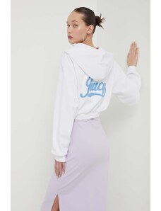 Juicy Couture bluza damska kolor biały z kapturem z aplikacją