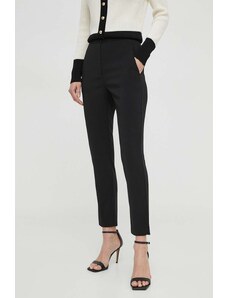 Patrizia Pepe spodnie damskie kolor czarny dopasowane high waist 8P0585 A6F5