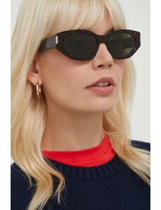 Saint Laurent okulary przeciwsłoneczne damskie kolor brązowy SL 638