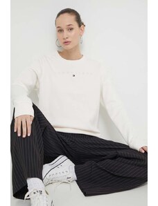 Tommy Jeans bluza damska kolor beżowy z aplikacją DW0DW17793