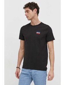 Levi's t-shirt bawełniany 2-pack męski kolor czarny z nadrukiem