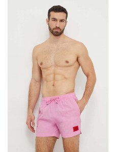 HUGO szorty kąpielowe kolor różowy 50469323