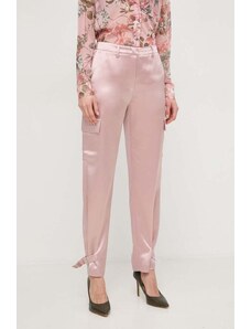 Guess spodnie MARZIA damskie kolor różowy proste high waist W4GB50 WG7C0