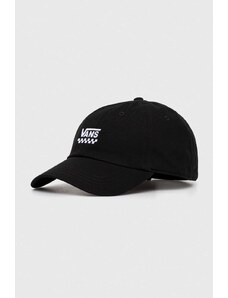 Vans czapka z daszkiem bawełniana kolor czarny z aplikacją