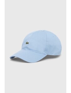 Lacoste czapka z daszkiem bawełniana kolor niebieski z aplikacją
