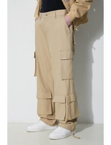 Represent spodnie bawełniane Baggy Cargo Pant kolor beżowy w fasonie cargo MLM521.494