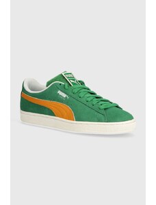 Puma sneakersy zamszowe Suede Patch kolor zielony 395388