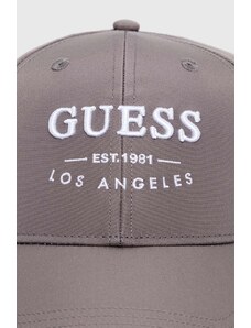 Guess czapka z daszkiem kolor szary z aplikacją AM5023 POL01