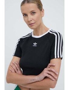 adidas Originals t-shirt 3-Stripes Baby Tee damski kolor czarny IU2532