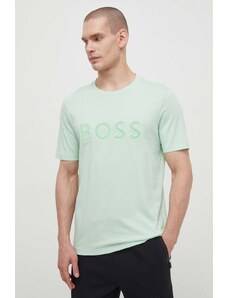 Boss Green t-shirt bawełniany męski kolor zielony z nadrukiem 50512866