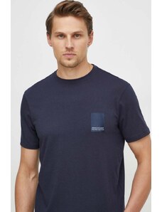 Armani Exchange t-shirt bawełniany męski kolor niebieski z aplikacją 3DZTHM ZJ8EZ
