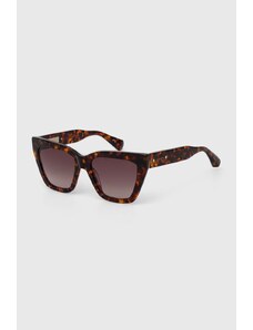 AllSaints okulary przeciwsłoneczne damskie kolor brązowy ALS500116654