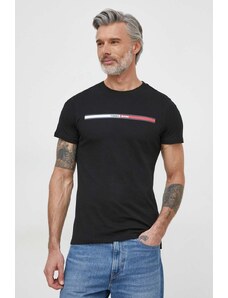 Tommy Jeans t-shirt bawełniany męski kolor czarny z nadrukiem DM0DM13509