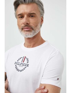 Tommy Hilfiger t-shirt bawełniany męski kolor biały z nadrukiem MW0MW34388