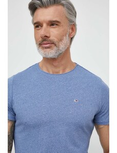 Tommy Jeans t-shirt męski kolor niebieski gładki DM0DM09586