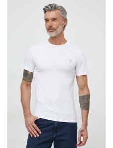 Guess t-shirt bawełniany męski kolor biały gładki M2YI36 I3Z14