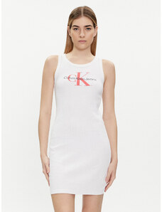 Calvin Klein Jeans Sukienka letnia Archival Monologo J20J223069 Biały Slim Fit