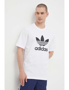 adidas Originals t-shirt bawełniany Trefoil męski kolor biały z nadrukiem IV5353